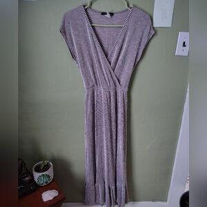 *NWOT* Caution to the Wind Women's Medium Beige Ribbed Wrap Maxi Dress